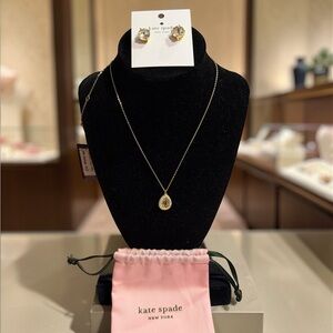 Kate Spade Gold Necklace and Earring Set